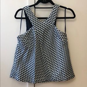 Geometric print halter top